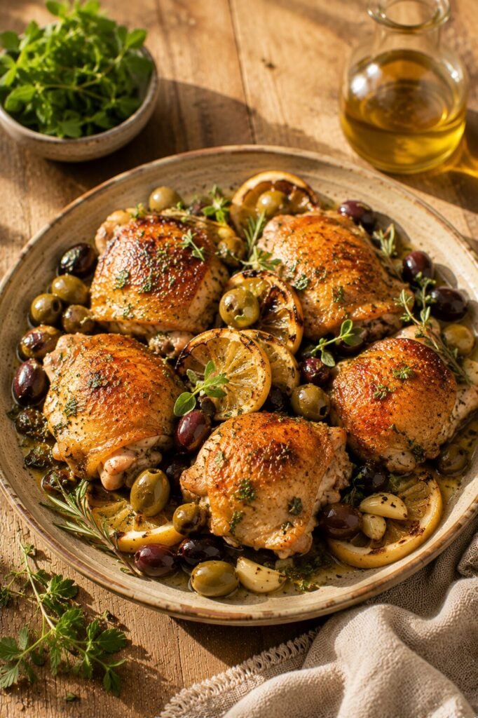 Roasted Chicken Thighs with Olives and Lemon