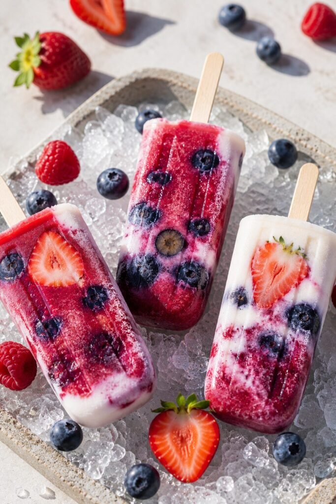 Coconut Berry Ice Pops