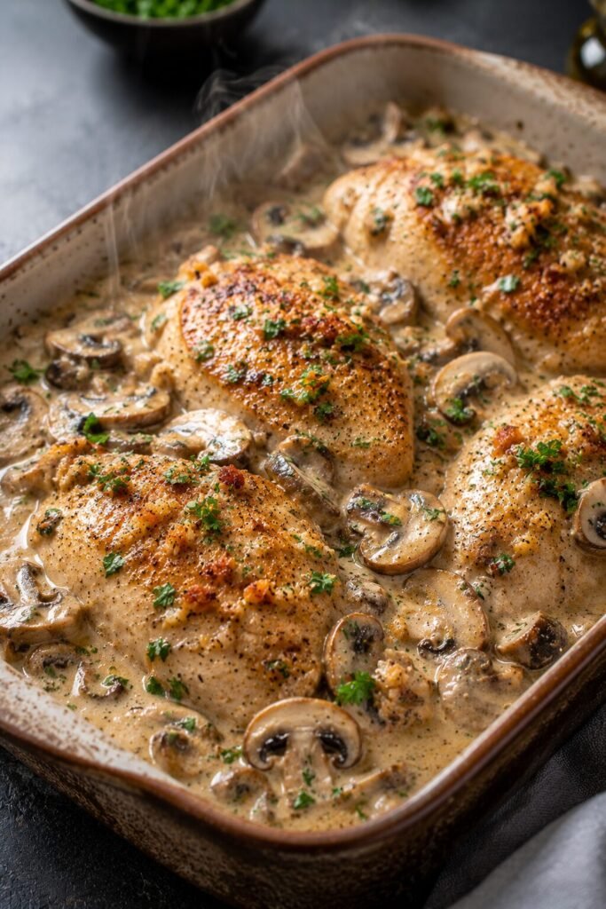 Creamy Mushroom Chicken Bake Recipe