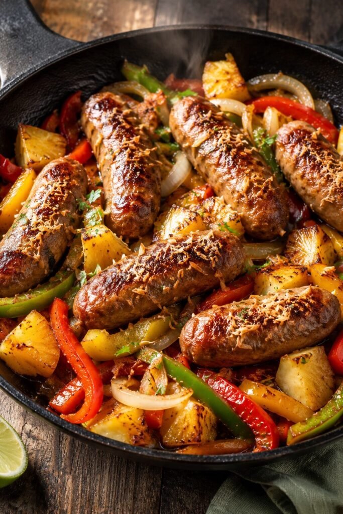 Crispy Coconut Linked Sausage Skillet Recipe