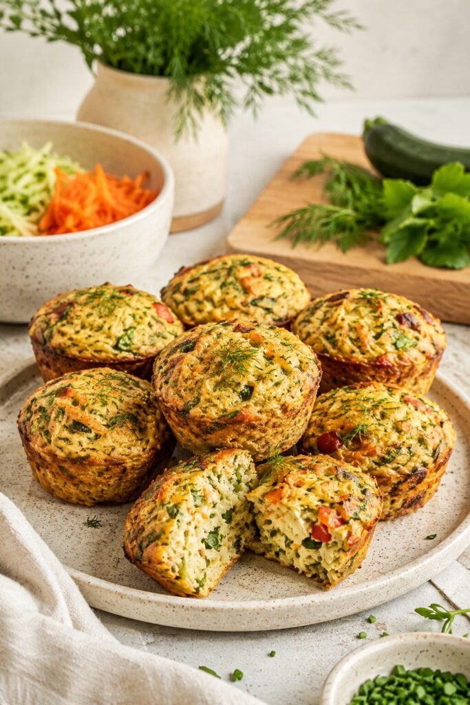 Herbed Veggie Breakfast Muffins Recipe