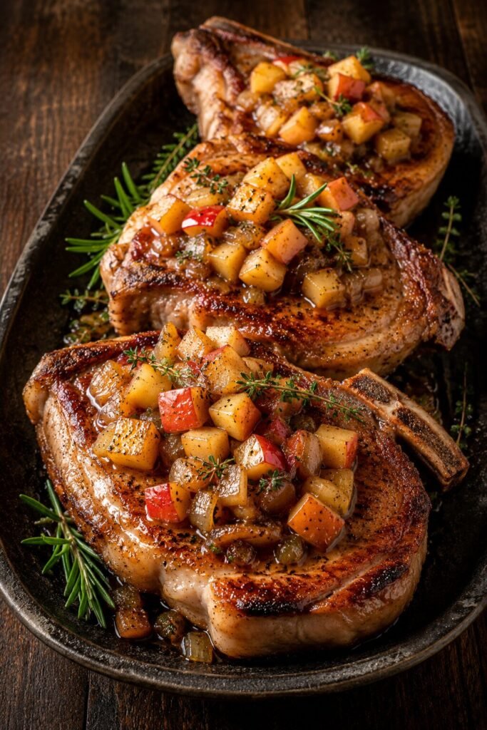 Pork Chops with Apple-Onion Relish Recipe