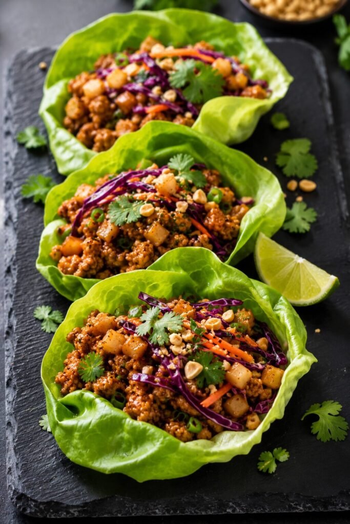 Thai-Inspired Chicken Lettuce Cups Recipes