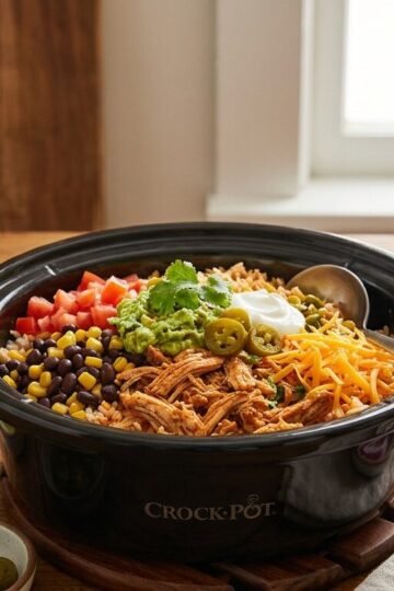 CrockPot Chicken Burrito Bowl