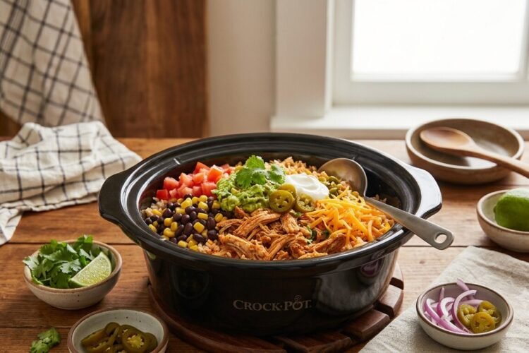 CrockPot Chicken Burrito Bowl