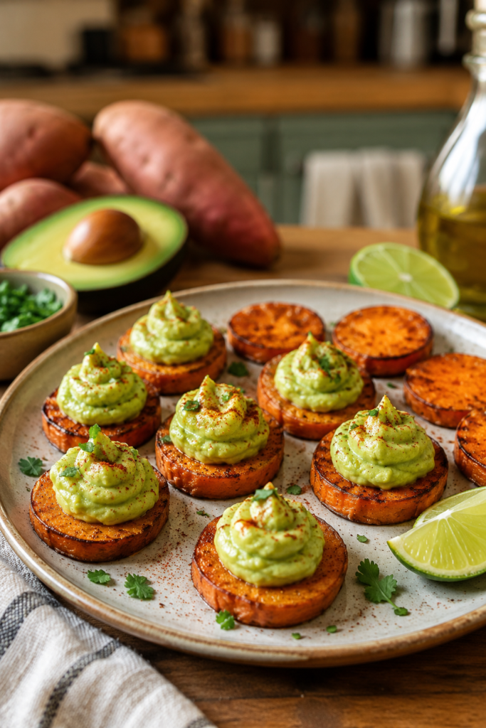 4. Sweet Potato Poppers with Avocado Cream Recipe