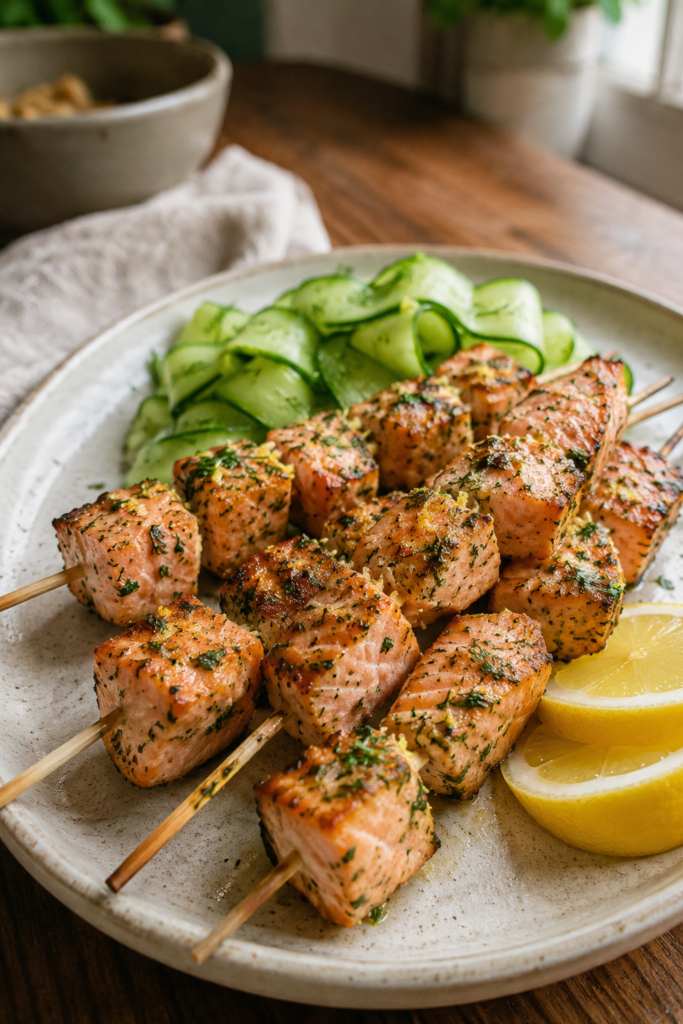 5. Herbed Salmon Skewers Bites Recipe