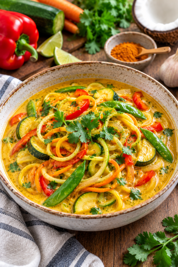 Creamy Coconut Curry with Veggie Noodles Recipe