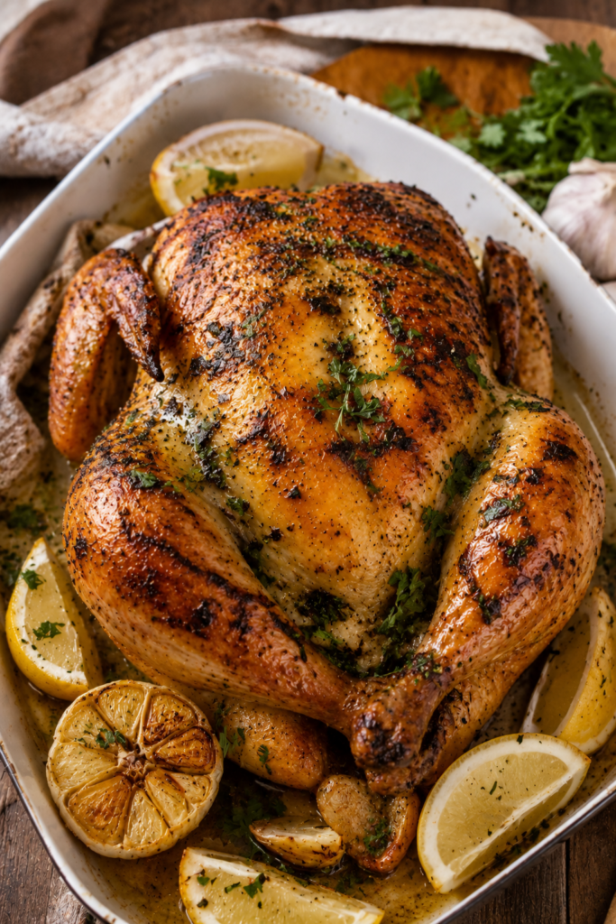 Garlic-Parsley Brined Roast Chicken Recipe