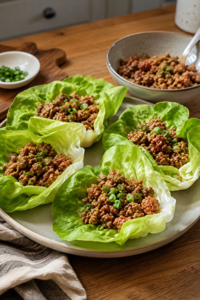 Ginger-Ghee Ground Pork Lettuce Cups Recipe