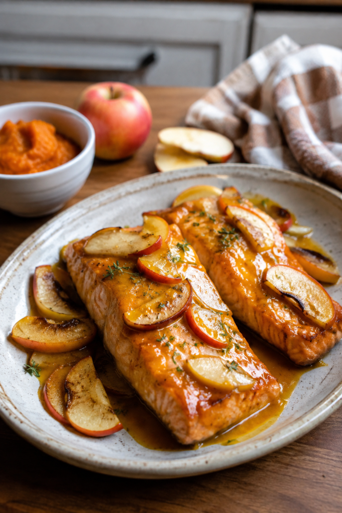 Roasted Pumpkin and Apple Salmon Recipe