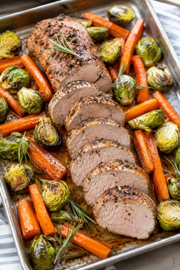 Savory Herb Pork Tenderloin with Roasted Veggies Recipe