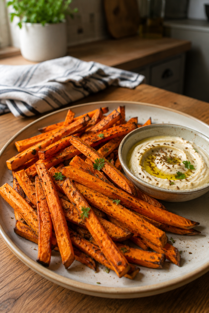 Spiced Sweet Potato Fries with Cumin Dip Recipe
