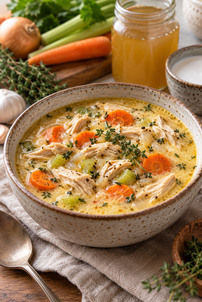 Gut-Healing Creamy Chicken & Bone Broth Soup Recipe