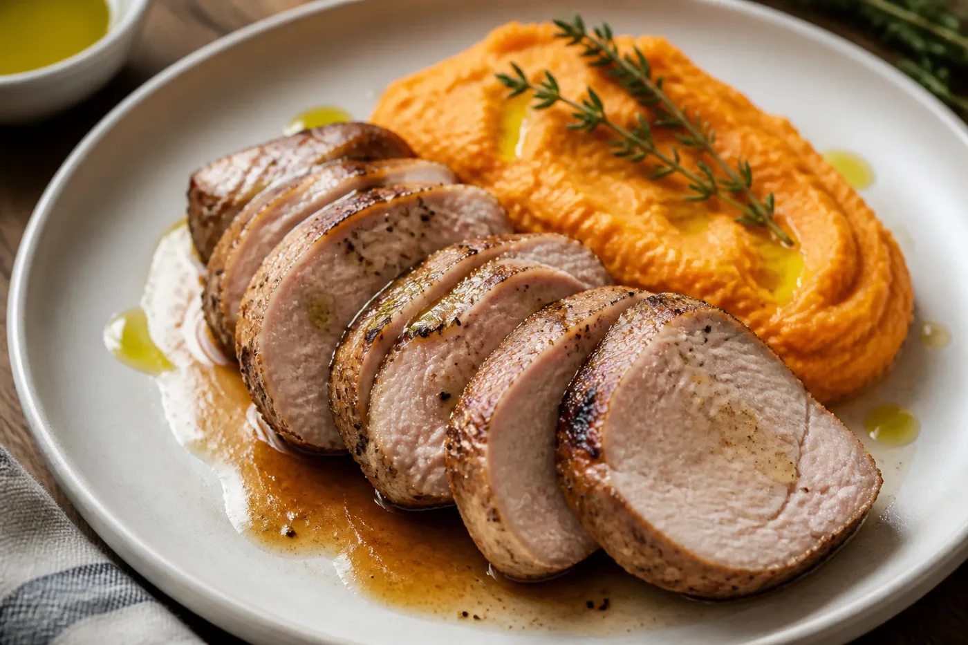 Ginger-Garlic Pork Tenderloin with Carrot-Apple Mash